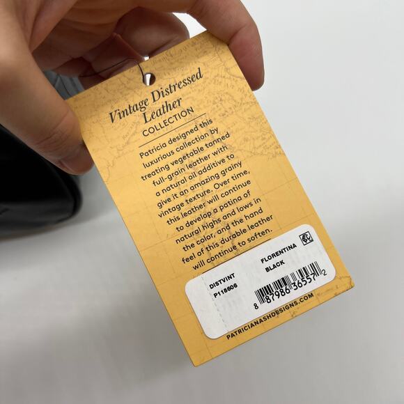 Patricia Nash Florentina Frame Leather Crossbody Bags Black Distressed Purse - Picture 13 of 16